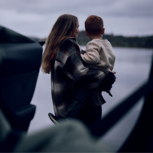 two column block lifestyle woman and child